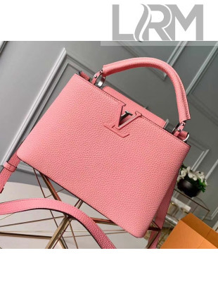 Louis Vuitton Taurillon Leather Capucines BB/PM Top Handle Bag M94586 Pink 2020