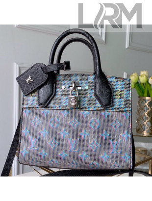 Louis Vuitton Monogram Pop City Steamer Mini Top handle Bag M55469 Blue 2019