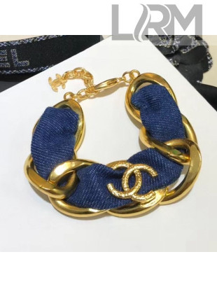 Chanel Denim Bracelet AB3351 Blue/Gold 2020