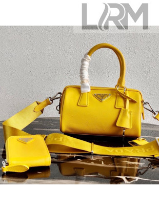 Prada Saffiano Leather Top Handle Bag 1BB846 Yellow 2020
