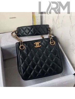 Chanel Quilted Calfskin Bucket Bag AS2230 Black Leather 2020