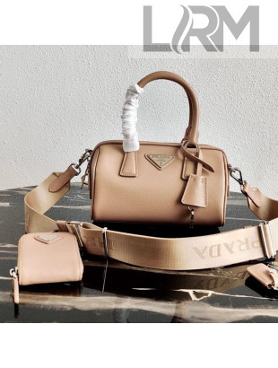 Prada Saffiano Leather Top Handle Bag 1BB846 Nude 2020