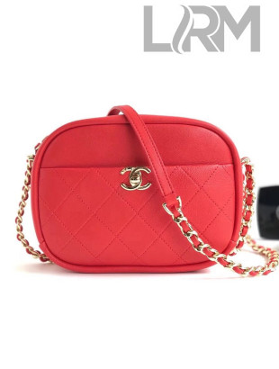 Chanel Lambskin Casual Trip Camera Case Bag AS0137 Red 2019