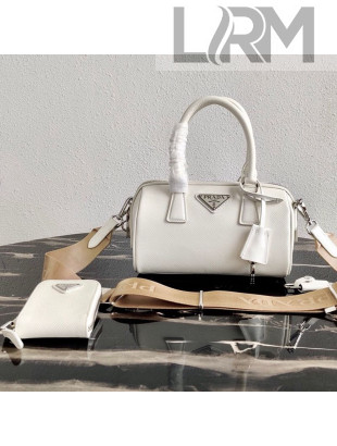 Prada Saffiano Leather Top Handle Bag 1BB846 White 2020