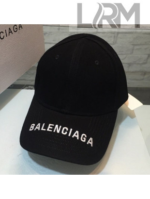 Balenciaga Logo Canvas Baseball Hat Black 2021 11