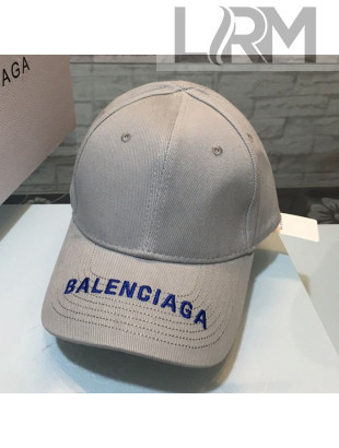 Balenciaga Logo Canvas Baseball Hat Grey 2021 09