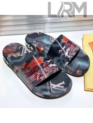Louis Vuitton Jumbo Print Flatform Slide Sandals 2021 10