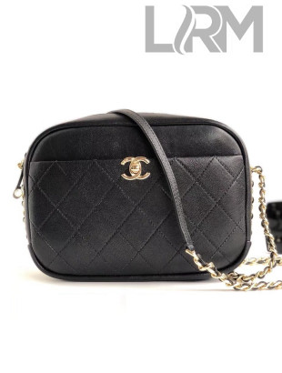 Chanel Lambskin Casual Trip Medium Camera Case Bag AS0140 Black 2019