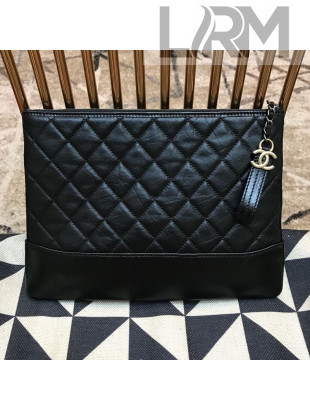 Chanel Quilted Iridescent Gabrielle Pouch Black 2019