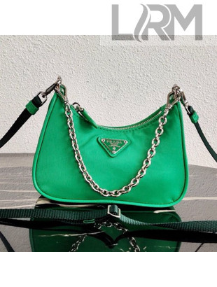 Prada Re-Edition Nylon Mini Shoulder Bag 1TT122 Green 2020