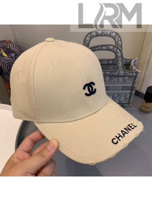 Chanel Canvas Logo Baseball Hat Beige 2021 05