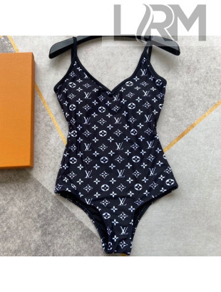 Louis Vuitton One-Piece Monogram Swimwear LVS35 Black 2021
