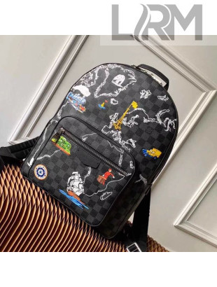 Louis Vuitton Men's osh Backpack Map Print Damier Graphite Canvas N40199 2019