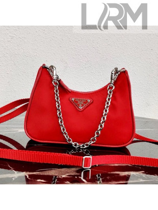 Prada Re-Edition Nylon Mini Shoulder Bag 1TT122 Red 2020