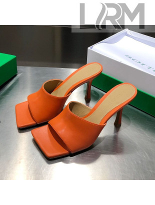 Bottega Veneta Stretch Calfskin Heel Sandals 9cm Orange 2021