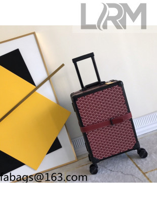 Goyard Goyardine Canvas Travel Luggage 20inches Burgundy 2021 08
