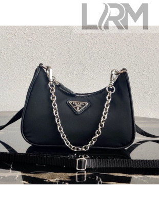 Prada Re-Edition Nylon Mini Shoulder Bag 1TT122 Black 2020