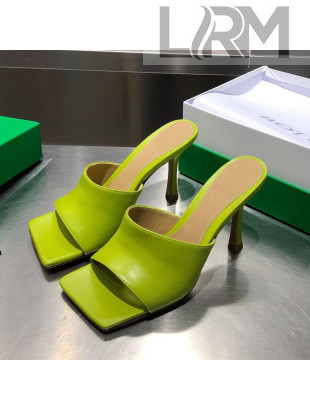 Bottega Veneta Stretch Calfskin Heel Sandals 9cm Kiwi Green 2021