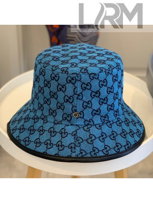Gucci GG Multicolor Canvas Bucket Hat Blue 2021