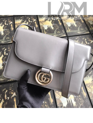 Gucci Small Leather Circle GG Shoulder Bag 589474 Grey 2019