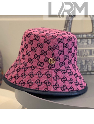 Gucci GG Multicolor Canvas Bucket Hat Purple Pink 2021