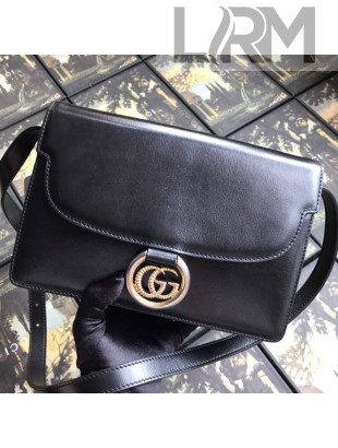 Gucci Small Leather Circle GG Shoulder Bag 589474 Black 2019