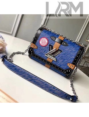 Louis Vuitton Summer Trunks Epi Leather Twist MM Bag Blue 2018