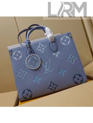 Louis Vuitton ONTHEGO MM in Monogram Empreinte Leather M45718 Summer Blue 2021