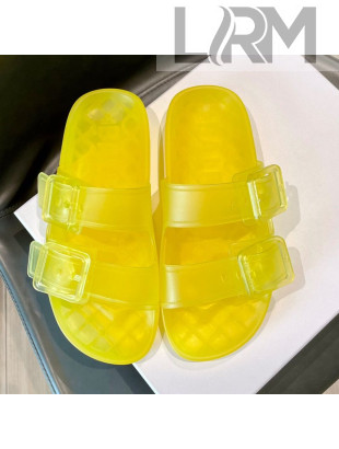 Balenciaga Transparent TPU Flat Sandals Yellow 2021