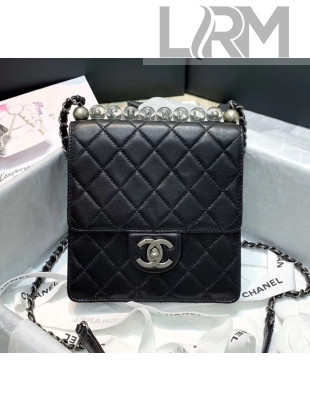 Chanel Acrylic Beads Goatskin Mini Flap Bag AS0584 Black/Silver 2020