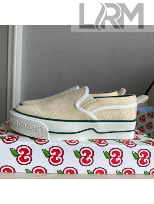 Gucci Tennis 1977 Slip-on Sneakers in Light Yellow Canvas 2021