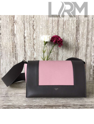 Celine Medium Frame Shoulder Bag in Smooth Calfskin DeepBrown/Pink 2018