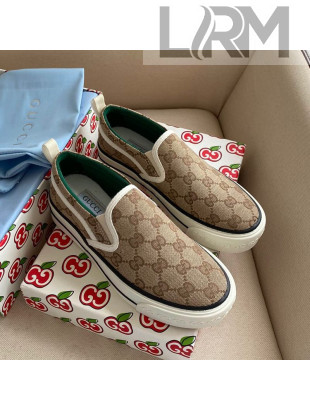 Gucci Tennis 1977 Slip-on Sneakers in GG Canvas Beige 2021