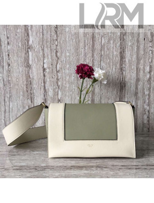 Celine Medium Frame Shoulder Bag in Smooth Calfskin 43343 White/Light Green 2018
