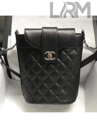 Chanel Quilting Leather Mini Bucket Bag Black 2019