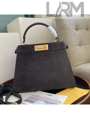 Fendi Peekaboo ISeeU Medium Bag in Grey Suede 2020