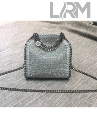 Stella McCartney Tiny Falabella Tote Bag 18cm with Diamond-cut Light Grey 2018