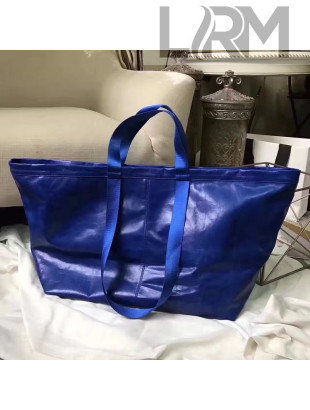 Balen...ga Wax Calfskin Large Carry Shopper Bag Royal Blue 2017