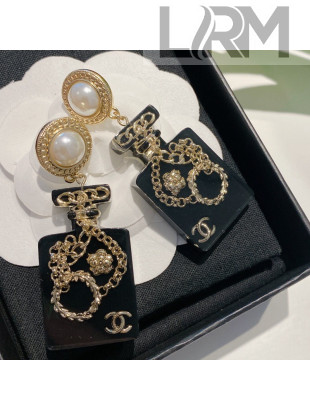 Chanel Bottle Earrings Black 2021 082516