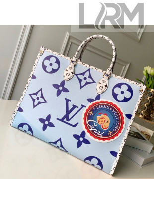Louis Vuitton Onthego Shopping Tote Bag M44571 Blue 2019