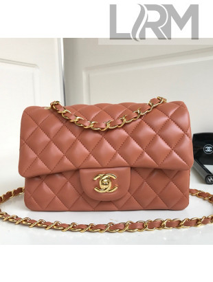 Chanel Small Quilted Lambskin Classic Flap Bag Brown/Gold 2020