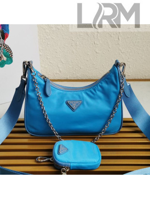 Prada Re-Edition 2005 Nylon Shoulder Bag 1BH204 Blue 2021 10