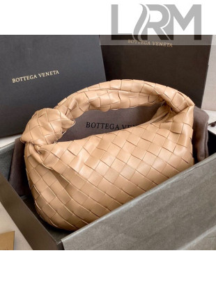Bottega Veneta Mini BV Jodie Hobo Bag in Woven Lambskin Apricot 2020