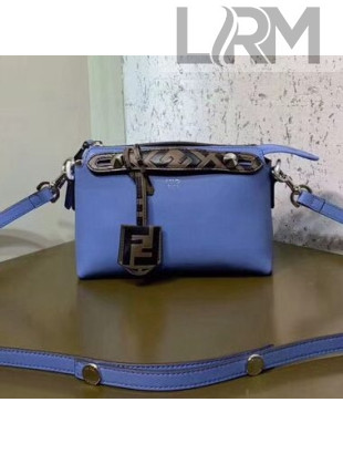 Fendi Leather Boston By The Way Mini Bag with FF Motif Blue 2019
