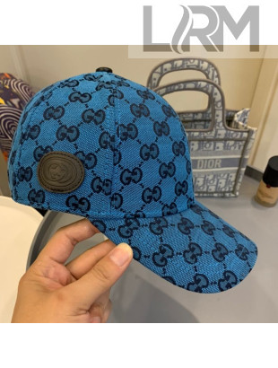 Gucci GG Multicolor Canvas Baseball Hat Blue 2021