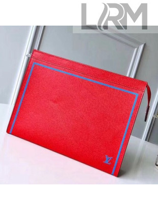 Louis Vuitton Taiga Leather Pochette Voyage MM Red 2018
