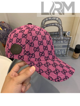 Gucci GG Multicolor Canvas Baseball Hat Pink 2021