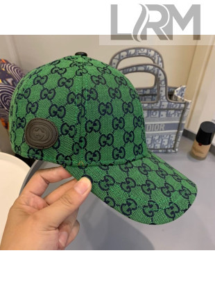 Gucci GG Multicolor Canvas Baseball Hat Green 2021