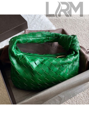 Bottega Veneta Mini BV Jodie Hobo Bag in Woven Lambskin Green 2020