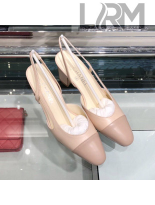 Chanel Heel Slingbacks Ballerina G31319 Light Pink 2019